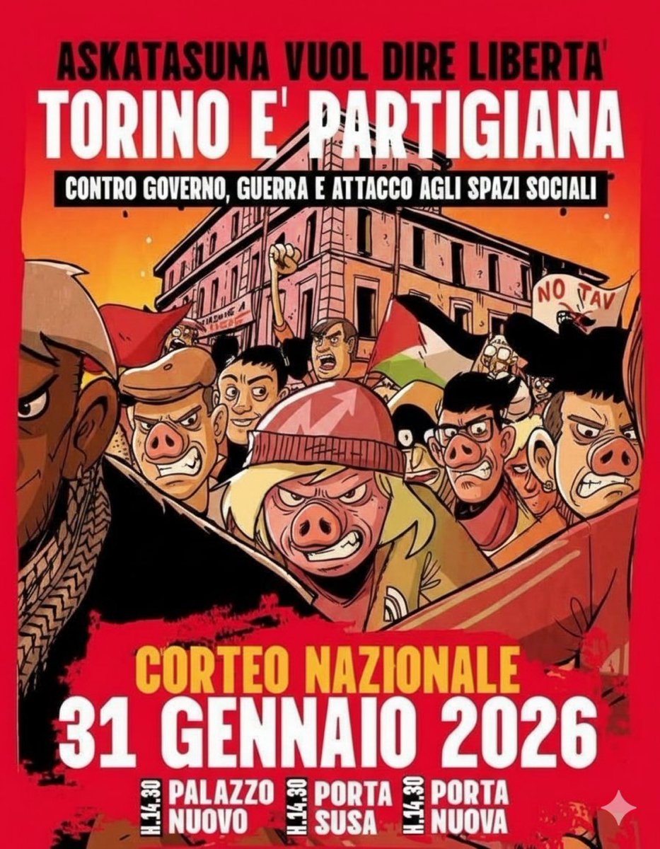 FantomasRitorna's tweet image. FIXED 🐽 

#Askatasuna #Torino #sinistra #Terroristi #Partigiani #BellaCiao