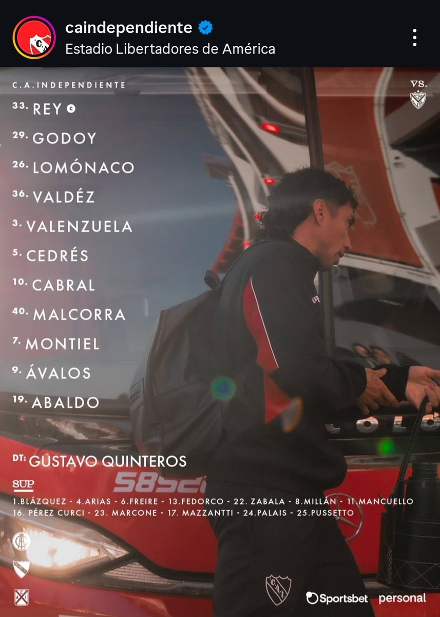 Diego Tarzia estava inicialmente concentrado com o Independiente para enfrentar o Vélez hoje, mas foi cortado da relação. O fato é um forte indicativo de que o jogador está cada vez mais próximo de se juntar ao elenco do Vitória para a temporada 2026.