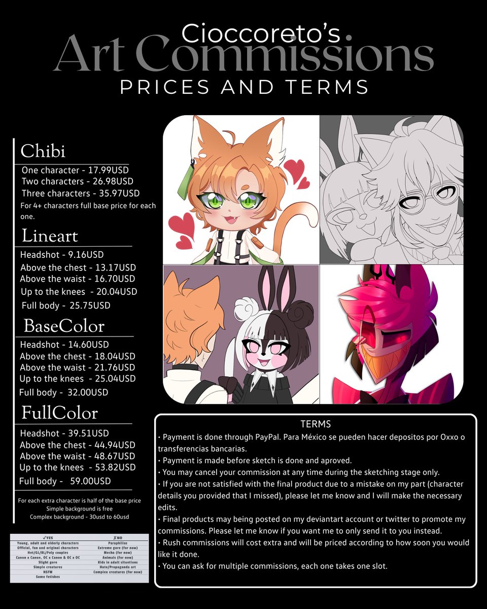 cioccoreto's tweet photo. If you are interested, please send me a DM so we can talk there or by discord. 🤍🖤 Thank you
#commissions #commissionsopen #chibi #furry #hazbinhotel #yumeship https://t.co/8InAuatet3