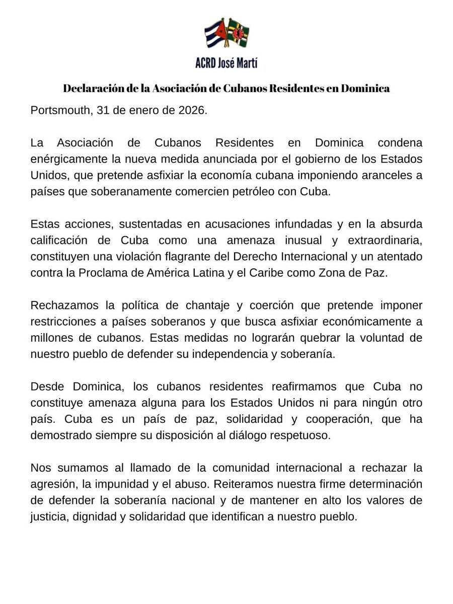 Embajada de la República de Cuba en Dominica tweet media