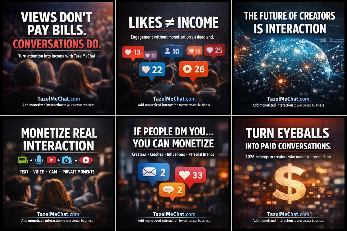 TazelMeChat's tweet image. Who It's For?

If People DM You…
You Can Monetize

Creators • Coaches • Influencers • Personal Brands

#creators #influencers