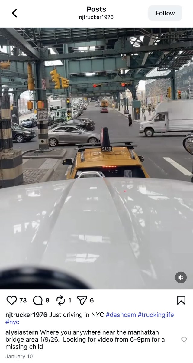 AlysiaStern's tweet photo. #dashcam videos wanted FROM NEW YORK CITY January 9th,2026  6-9PM around Manhattan Bridge. We are looking for anyone that may have a video of Thomas Medlin. #dashcamvideos #dashcamera #dashboardchallenge  #missingchildren #MissingChild #ThomasMedlin  

Check your footage please! 
REWARD TO BE GIVEN IF YOU HAVE LEGIT REAL VIDEO THAT HELPS SOLVE THIS PUZZLE.  

Help us find Thomas Medlin.