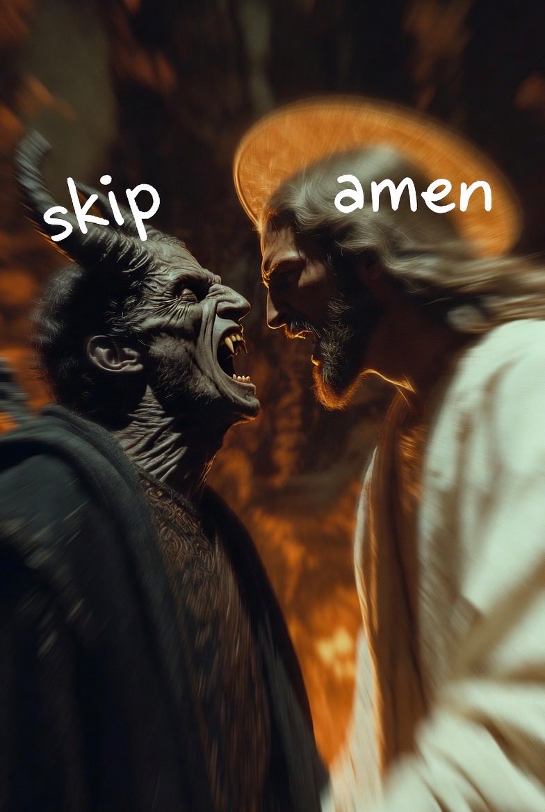 JesusIsMyKingX's tweet photo. Skip or Amen? https://t.co/e4PxySuVAB