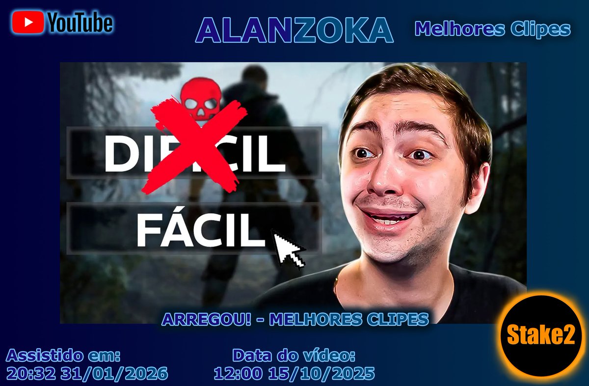 Stake2_'s tweet image. 20:32 31/01/2026:
Acabei de assistir esse vídeo do canal do YouTube "alanzoka":
ARREGOU! - MELHORES CLIPES

Assista ele aqui:
youtube.com/watch?v=JxuyaO…

#Stake2 #Brasil #Watch_History #YouTube #Videos #alanzoka