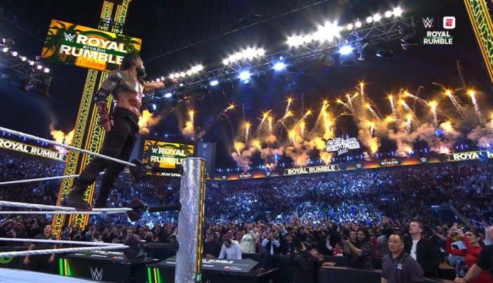 Le OTC Roman Reigns gagne le #RoyalRumble et va choisir d'affronter CM Punk pour le titre WHC à Wrestlemania 42 c'est probable vu qu'on est parti pour avoir encore un match entre Drew Mc Intyre et Cody Rhodes pour le titre WWE dans un des grands PLE de l'année. #RoyalRumble