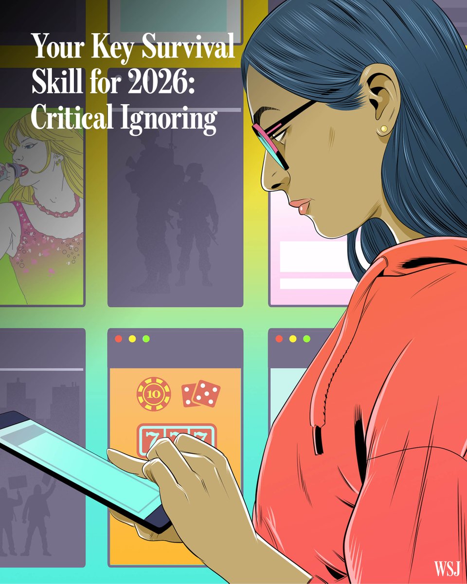 In an age of endless low-quality information, it’s time to fight our instinct to seek out and absorb all we can, writes Christopher Mims.

Here’s the quick-and-dirty on how to start practicing critical ignoring in the year ahead: 🔗 on.wsj.com/4bpGJUe