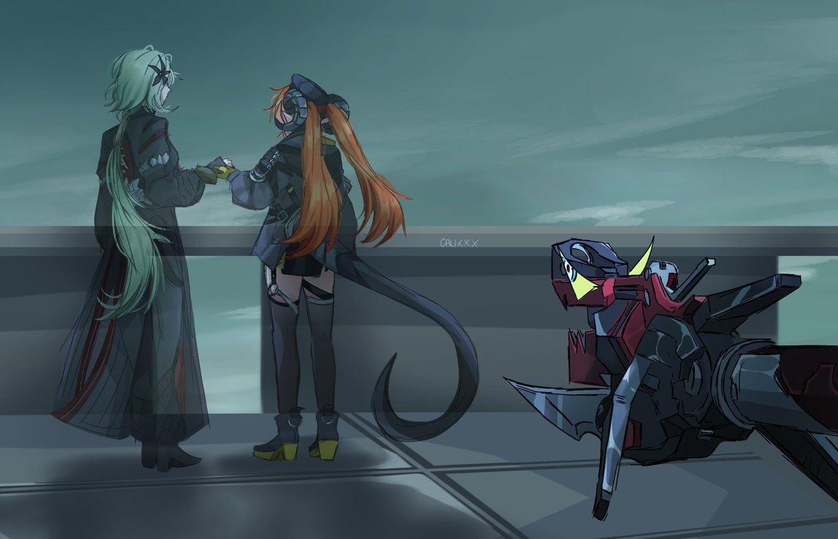 Orphie: Captain! Its time to go, is everything alright? Do you see something?

Magus: Oh, its nothing Orphie, just taking one last look is all...

Comm done by <a href="/salientcalixxx/">Calixxx</a>
Thank you so much!!!!

#ZZZ #ZenlessZoneZero #ZenlessZoneZeroFanart #OrphieMagus #MaguSolde