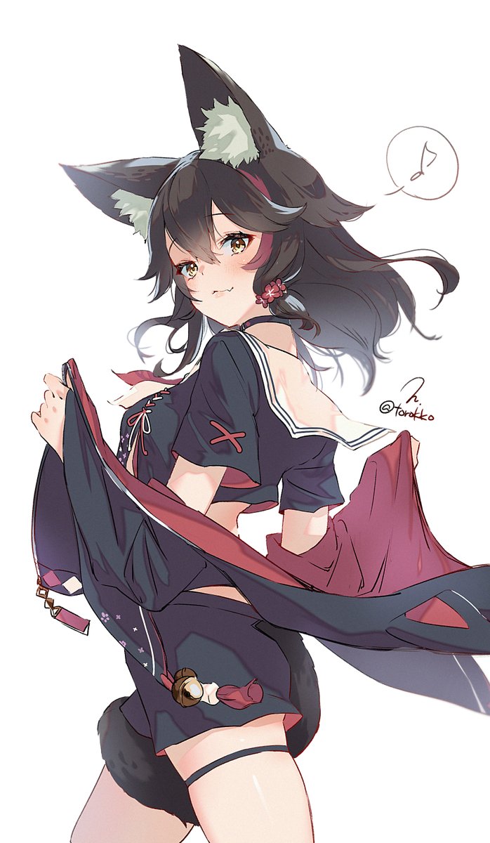 【だいたい毎日イラスト】85日目
ミオしゃ🌲アナザー衣装
Daily Illustration, Day 85 – Ookami Mio

今回はキリさんからのリクエストです！
リクエストはまだまだ受付中🙌 詳細はスレッドにて👇