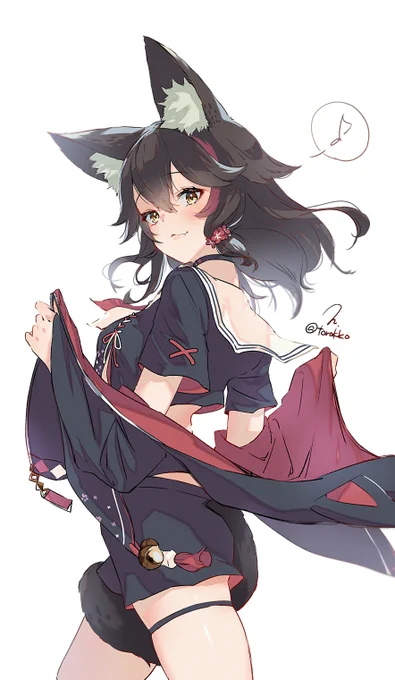 【だいたい毎日イラスト】85日目 ミオしゃアナザー衣装 Daily Illustration, Day 85 – Ookami Mio 今回はキリさんからのリクエストです! リクエストはまだまだ受付中 詳細はスレッドにて