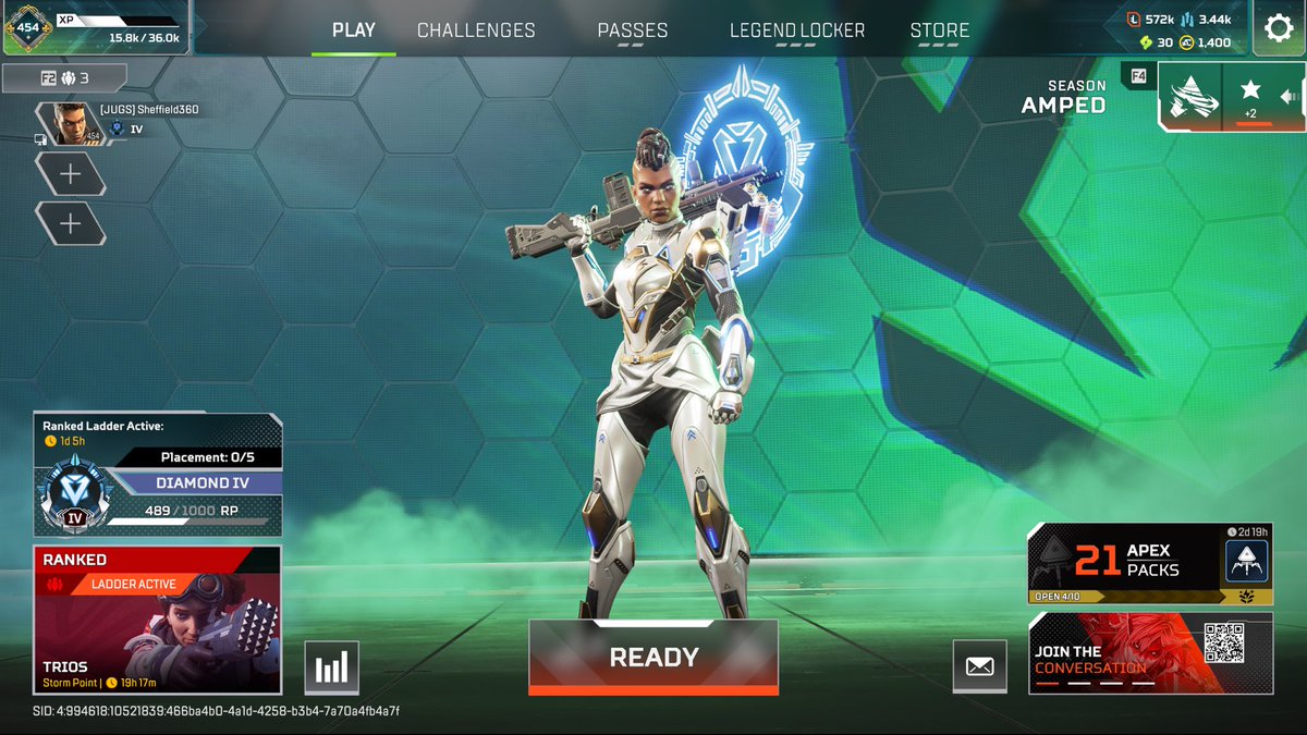 SheffieldOneTwo's tweet photo. Played Bangalore this season because I'm done playing as Lifeline and grinded 4 accounts to diamond. I need a third. I mean WE need a third. Welp, 9 days to go until next season. #apexlegends #controllerplayer #aimassisted #needthird https://t.co/gD5NkGWnRX