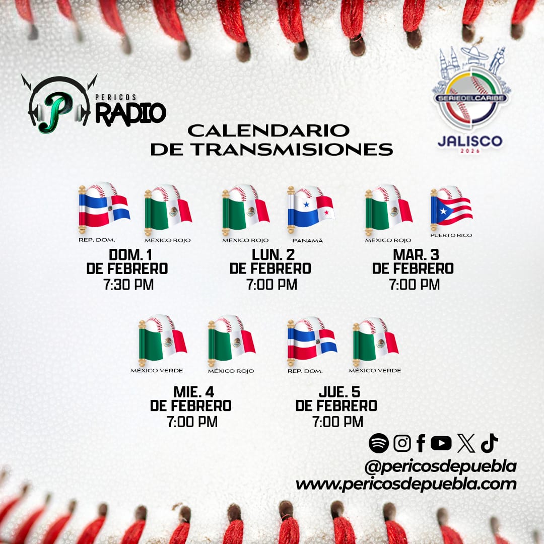 Estamos listos para disfrutar la Serie del Caribe. ⚾🌴

Te compartimos el calendario de las transmisión qué tendremos con <a href="/miguelangelbyrd/">MIGUEL ANGEL BYRD RI</a> y el tío <a href="/chegar55/">Edgar Pérez H.</a> 🤩🎙️

¡Te esperamos!