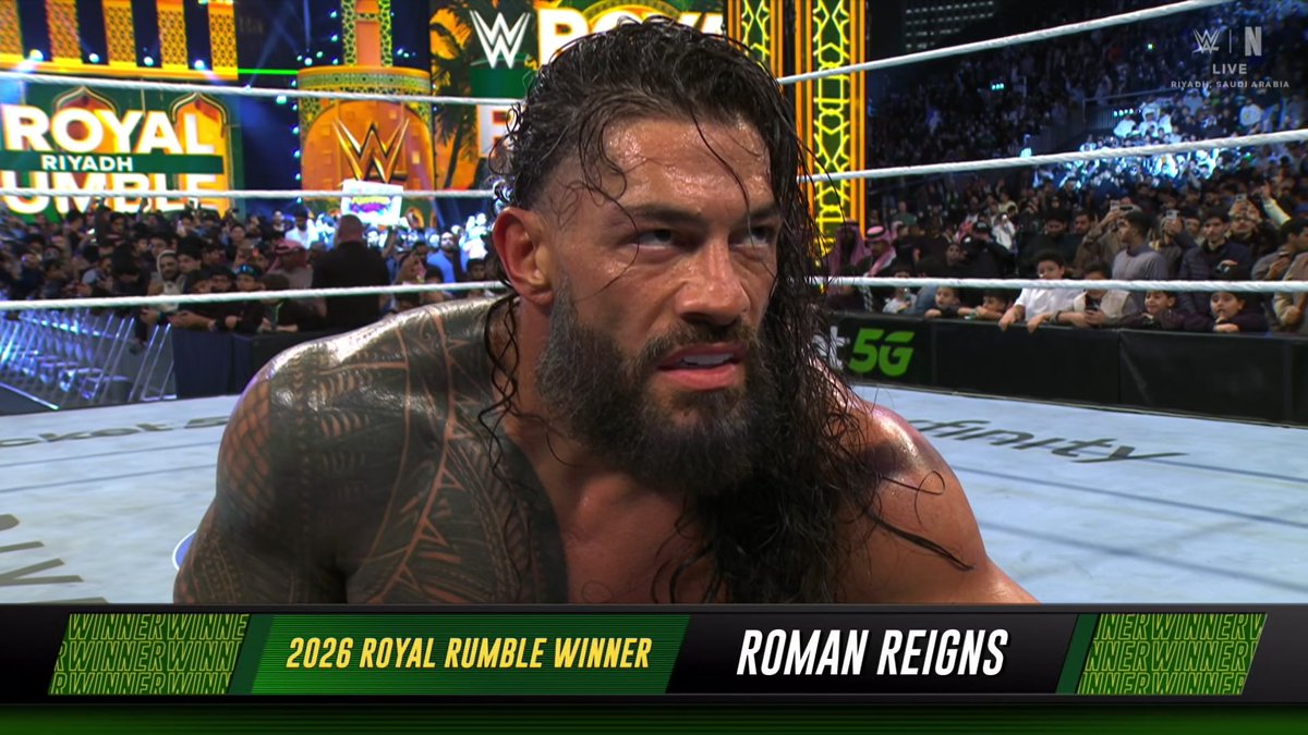 WrestExpress's tweet photo. Roman Reigns wins the men's #RoyalRumble!

What did you think of the show? https://t.co/zXb1sjWvG9
