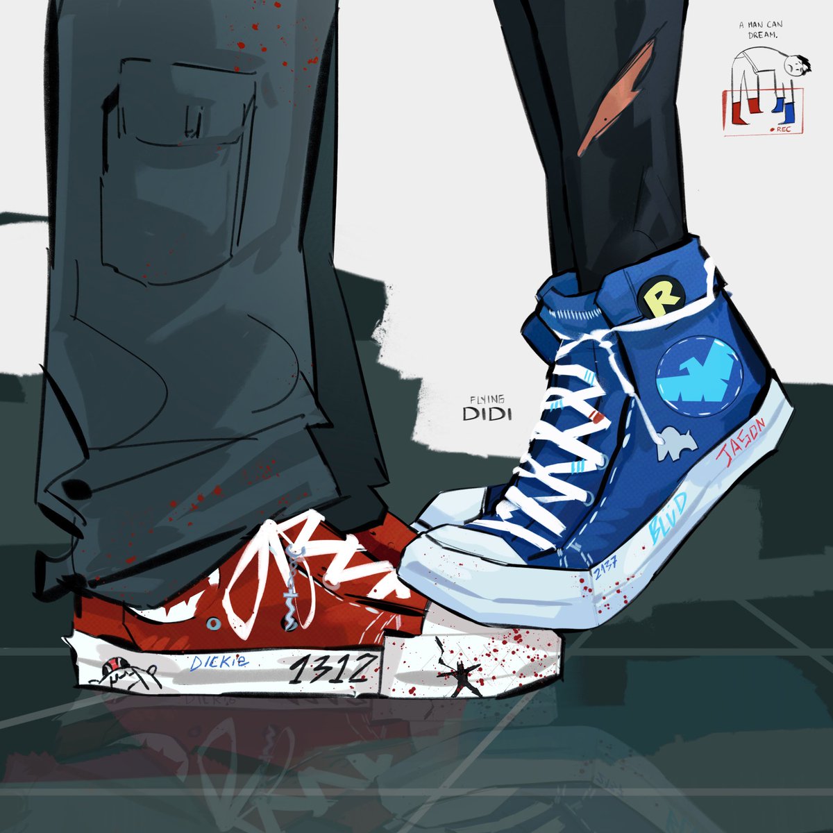 FlyingDidii's tweet photo. Talking about converse #bandau #jaydick 
Enjoy the doodle on the right ;)

#reverserobins #jasontodd #dickgrayson https://t.co/gvqGLALqB9