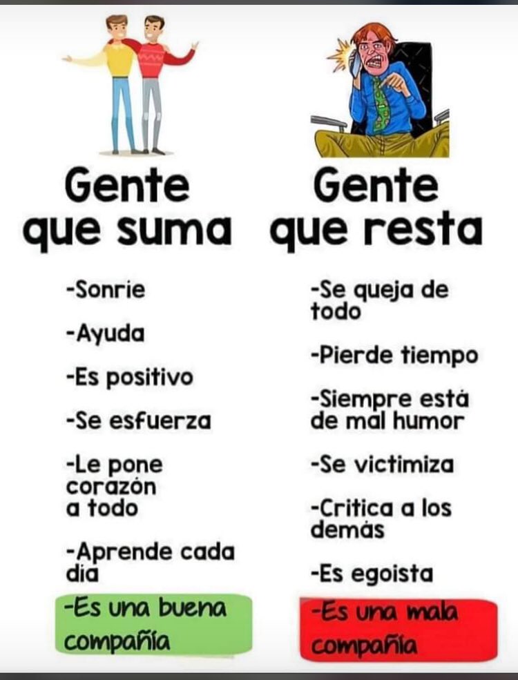 GENTE QUE SUMA -GENTE QUE RESTA .