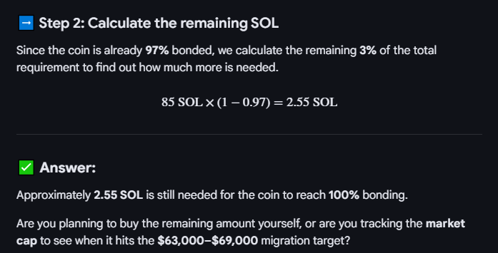 $fund is now 97% bonded

Just 2.55 $sol needed to bond and we fly 

4RJ7sSAbTjfVAja4gnQ1NbuXDSr4XB17L5CAtxfzpump

Download @pumpfun app and paste in the above . Buy up we going to the moon

$3 million market cap is target or 100x from here

Let's go !!

$btc #crypto #altcoins