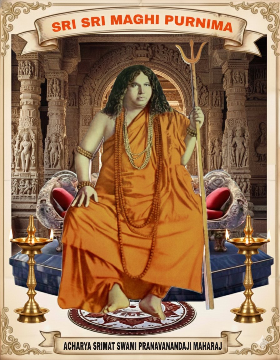 Today marks the 131st auspicious birth anniversary of Acharya Srimat Swami Pranavanandaji Maharaj, the founder of Bharat Sevashram Sangha &amp; Sri Sri Pranav Math on the holy Maghi Purnima day; also his attainment of spiritual Enlightenment and the founding day of the Sangha.
Pronam