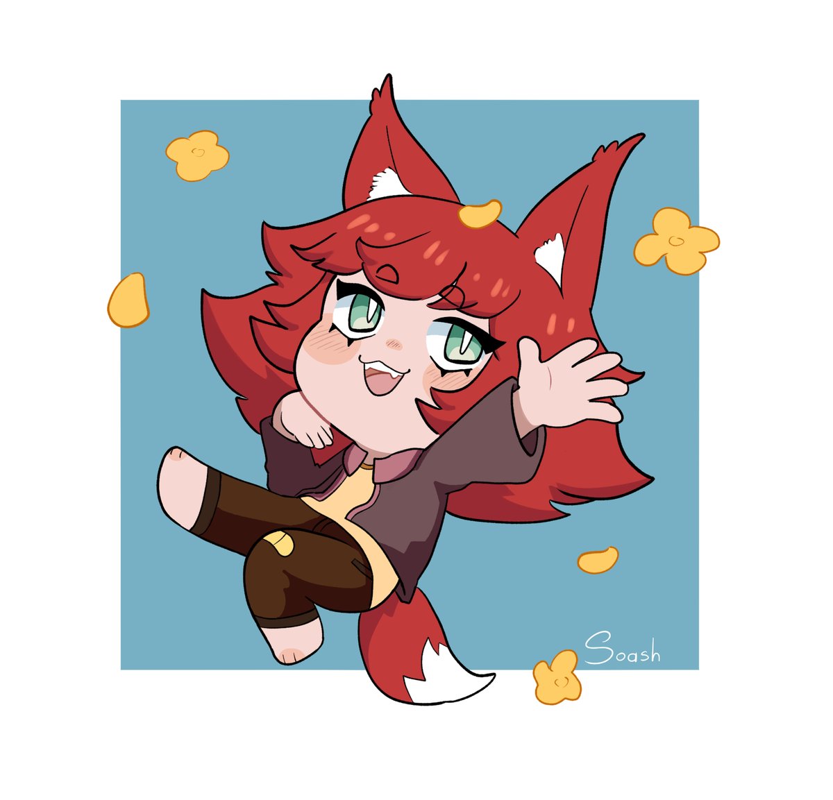 Soash16's tweet photo. Cute fox girl! finally posting some oc stuff lol, her name is Rona ✨

#chibi #chibiart #comissionsopen https://t.co/kc9PuWryiP