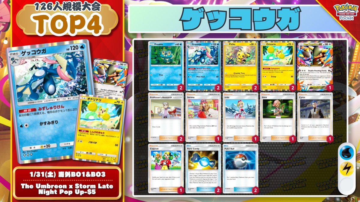 🌏 ポケポケ 大会結果｜1/31(土) 🌏 126人大会でメガガルーラ入り