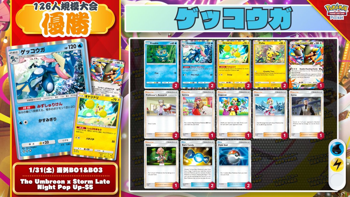 🌏 ポケポケ 大会結果｜1/31(土) 🌏 126人大会でメガガルーラ入り