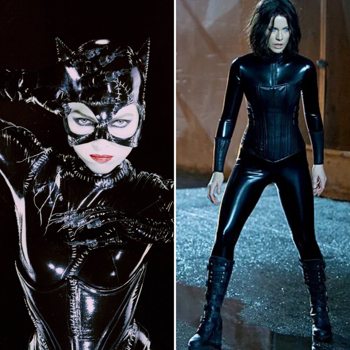 seancarr31's tweet photo. @TwistedJohnX Say what you want about the Women Wrestler Bodysuits, but I love them. It reminds Me of Michelle Pfeiffer as Catwoman or Kate Beckinsale as Selene from the Underworld movie franchise. https://t.co/b8egL0HYVq