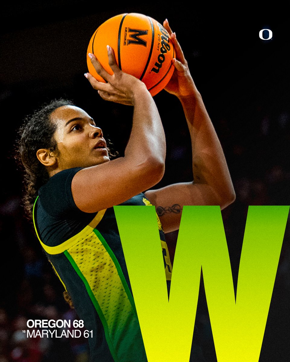 GoDucks's tweet photo. Never a doubt. 

@OregonWBB defeats No. 16 Maryland on the road. #GoDucks https://t.co/a7DJNAbmgh