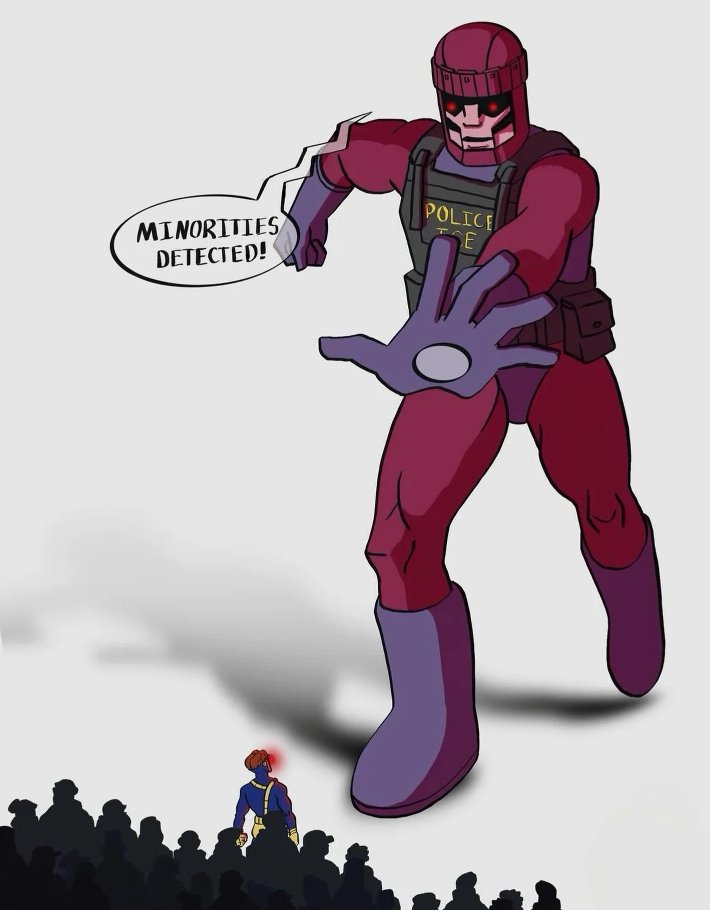 Os mutantes sempre foram mais do que personagens de histórias em quadrinhos: eles são uma metáfora para todas as minorias historicamente oprimidas, invisibilizadas e perseguidas na nossa sociedade.

Entre tantas fanarts que utilizam heróis para denunciar injustiças do ICE,