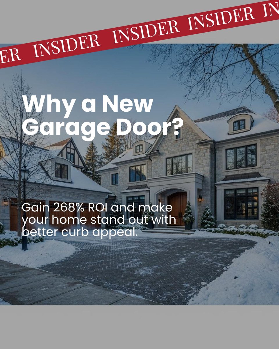 MorasRealty's tweet photo. Ready to boost your home’s value in Calgary? 🔧🚀 Start with an easy win, garage door replacement offers a 268% ROI and ramps up curb appeal instantly. Perfect for those snowy commutes in Airdrie &amp; Cochrane! #CalgaryRealEstate https://t.co/1AKCnFpdzh