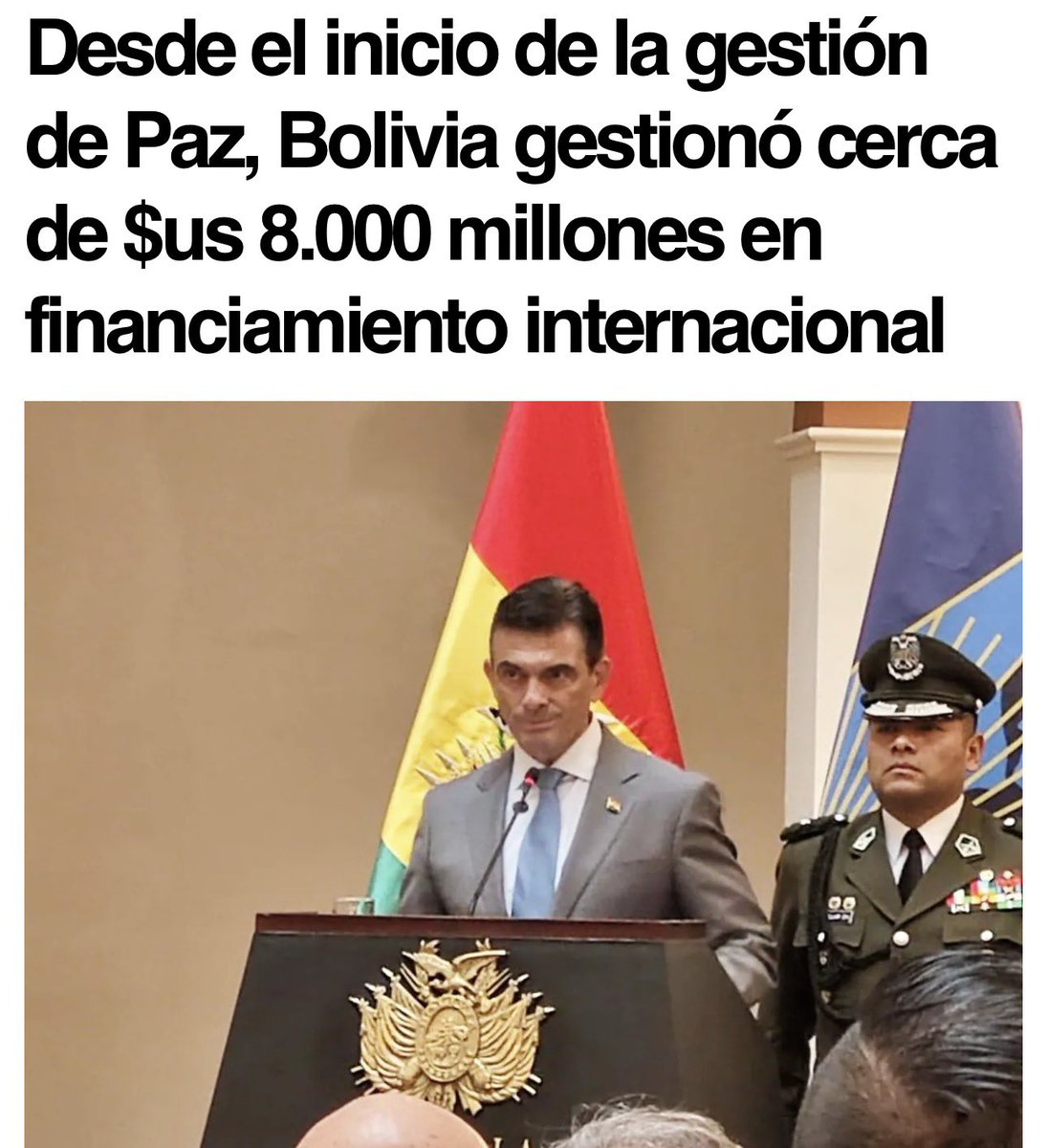 Si se terminan materializando esos casi $8.000 MM, Rodrigo habrá disparado la deuda pública total de Bolivia entre 12 y 15 puntos porcentuales adicionales, desde el 92%~95% a 102%~110% del PIB. Y todavía falta el FMI. ¡Todo esto en menos 3 meses! De recortar gastos, TAL VEZ luego