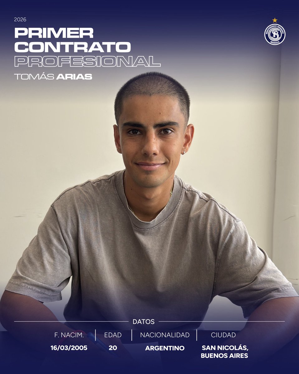 CSIRoficial's tweet photo. Primer contrato profesional ✍️🔵

Julián Reyna, Axel Leiva y Tomás Arias, jugadores de la Reserva, firmaron su primer contrato profesional con el Club Sportivo Independiente Rivadavia, con vínculo vigente hasta diciembre de 2027.

¡Felicitaciones a los tres y éxitos en esta nueva etapa! 💙