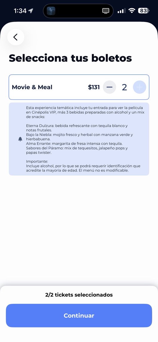 Mario_Yaguar's tweet photo. @Cinepolis me puedes explicar por qué al comprar los boletos en #Miyanapolanco para la experiencia de #cumbresborrascosas trae el precio de $131 la entrada con toda la experiencia y al pagar de repente ya son $1,210??? 

Atención aquí 
@AtencionProfeco @Profeco https://t.co/D935vvlV5n
