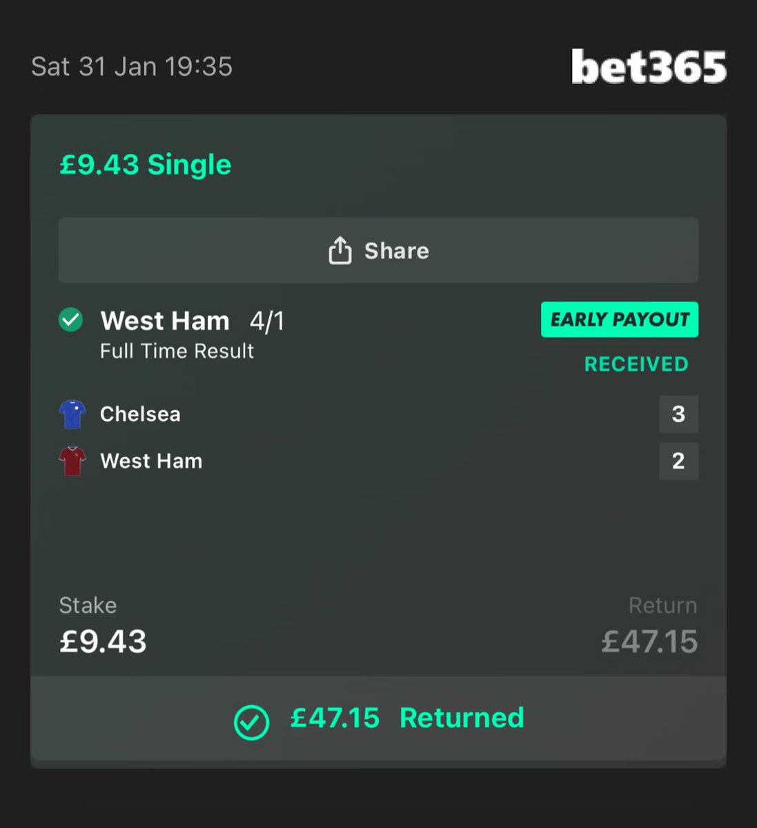 AdamLUFC96's tweet photo. What an ideal anti-bet situation 😂 https://t.co/GUtGPxc9ck