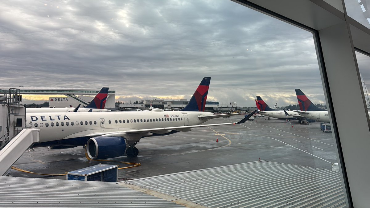 Travel butterfly effect. North Carolina gets a little cold and I become an extended stay guest at SeaTac. 

At least it’s pretty out :3