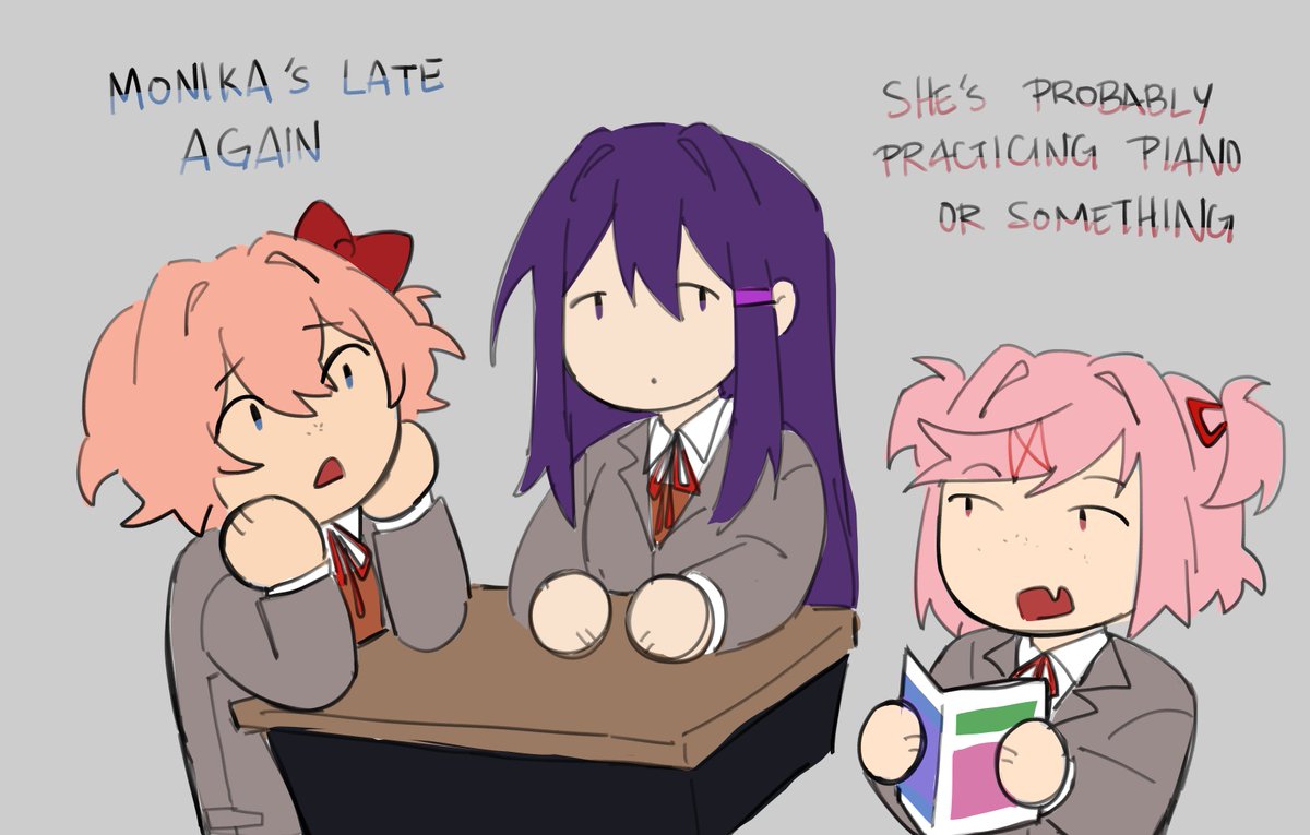 StoopyStuppy's tweet photo. i've been wanting to draw her with glasses 
#DDLC https://t.co/FHv4iZ4QYX