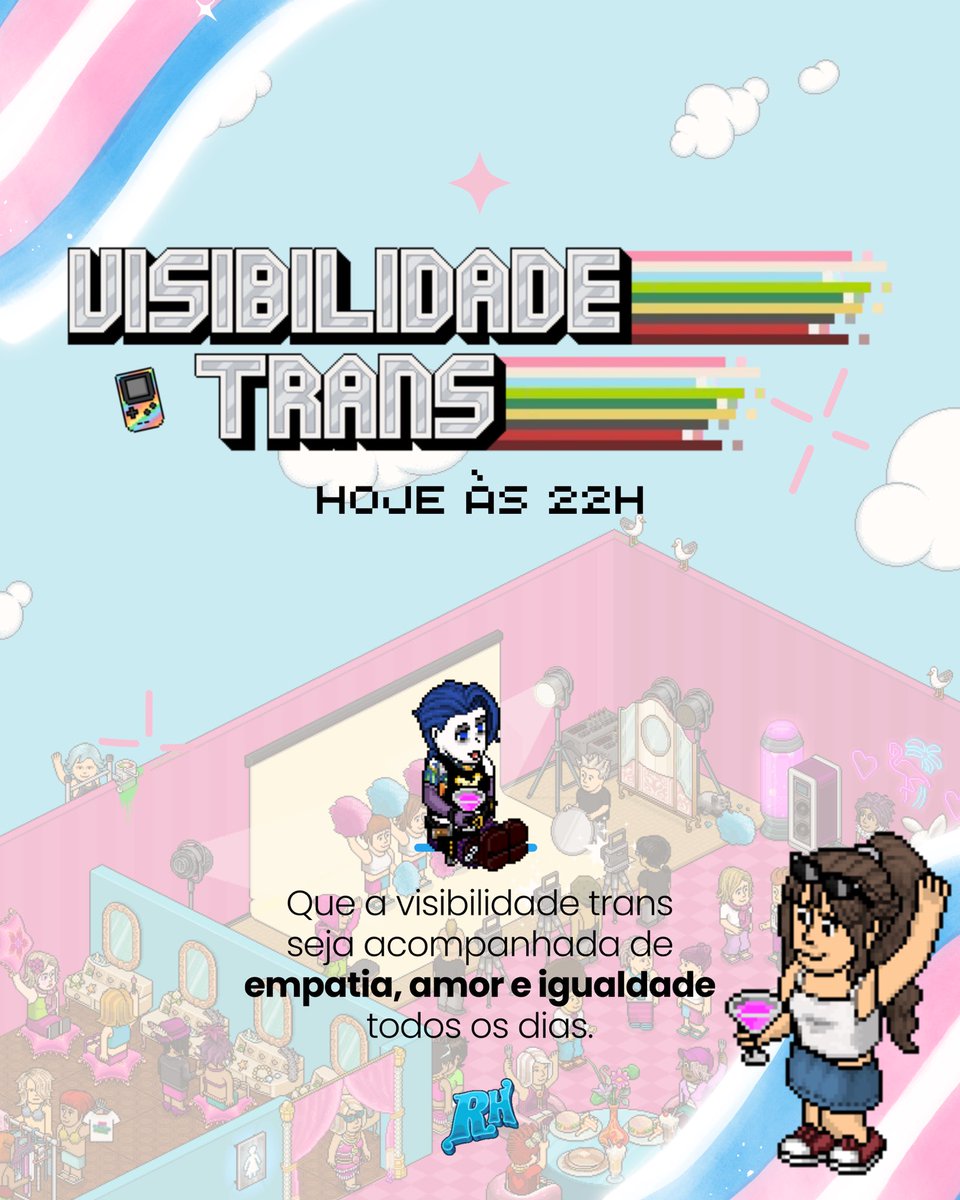 Hoje é dia de dar voz, espaço e luz à diversidade! ✨

Às 22h, participe do nosso evento sobre Visibilidade Trans, celebrando identidades, respeito e o direito de ser quem se é.

Vem com a gente espalhar empatia e acolhimento. 🏳️‍⚧️💜