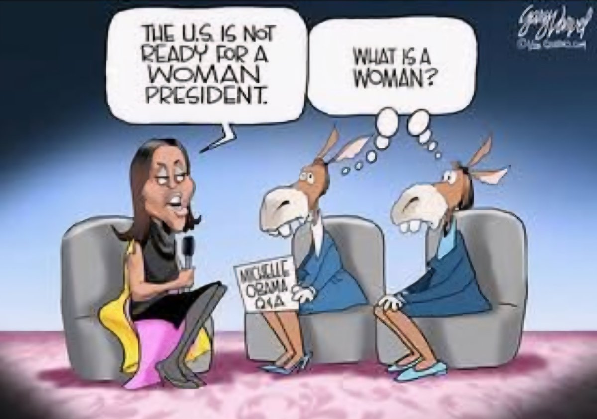 MarkUltramaga's tweet photo. Yes Michelle, @MichelleObama, please do tell us... define a woman for the class...

America's 'not ready' for a woman president? Democrats can't even define a woman!

😂🫏  #WhatIsAWoman https://t.co/VfD3GWamNQ
