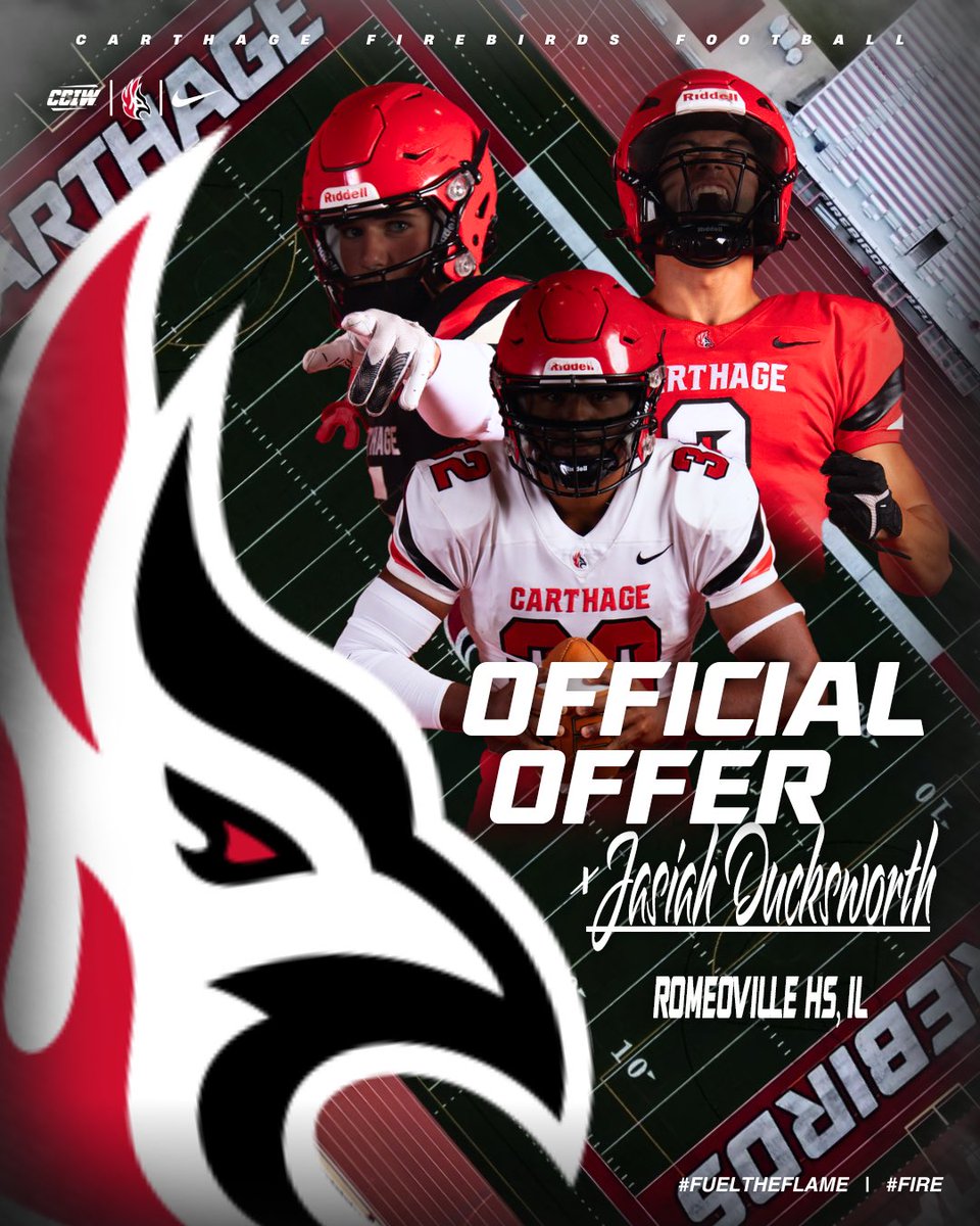 JasiahDuck33's tweet photo. After an amazing visit at @Carthage_FB and a good talk with @CoachPopino. I am blessed to receive another offers from Carthage! https://t.co/Z87plqqS8L