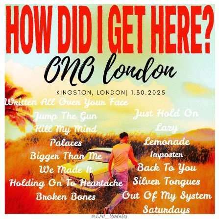 LT91_Updates's tweet photo. โHow Did I Get Here?โ ONO London Setlist!
#ONOLondon #HowDidIGetHere
#HDIGH #HDIGHONOLondon https://t.co/NTk9Jis35X