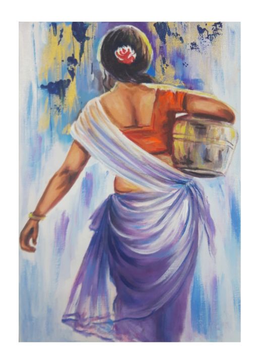 Art of the Day! "Indian woman going for water". Buy at: ArtPal.com/33manisharts?i…