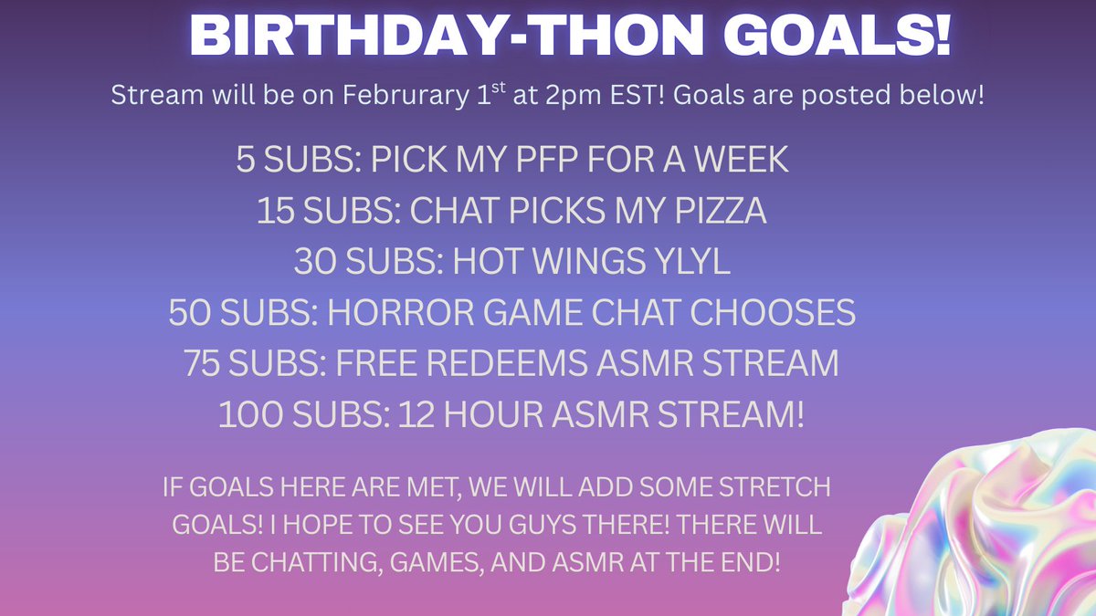 I do apologize for de tad radio silence this week, i was dealing with the sick, but am starting to feel better! The birfday stream for tomorrow is still on! We will be chilling and playing games! And i has some incentives as well!
