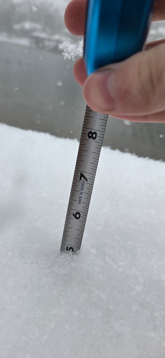 westtkana's tweet photo. @NWSGSP @ryanhallyall 
as of 2:45p- about 5" next to Lake Norman in Mooresville. All light and powdery, still coming down really quickly too https://t.co/YPvFWbo1we