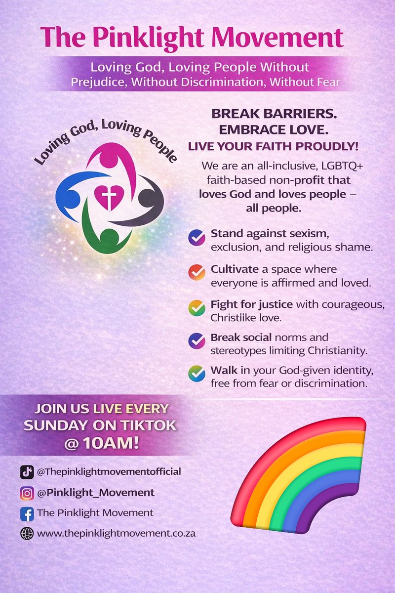 Pinklight_SA's tweet photo. Come join me live on Tiktok every Sunday.

#LGBTQIA @pinklightmovement https://t.co/IdXn3bTbct