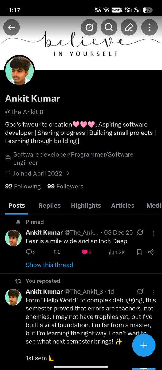 The_Ankit_8's tweet image. Following back everyone  who interact with this post till I reach 1k
#letsconnet
