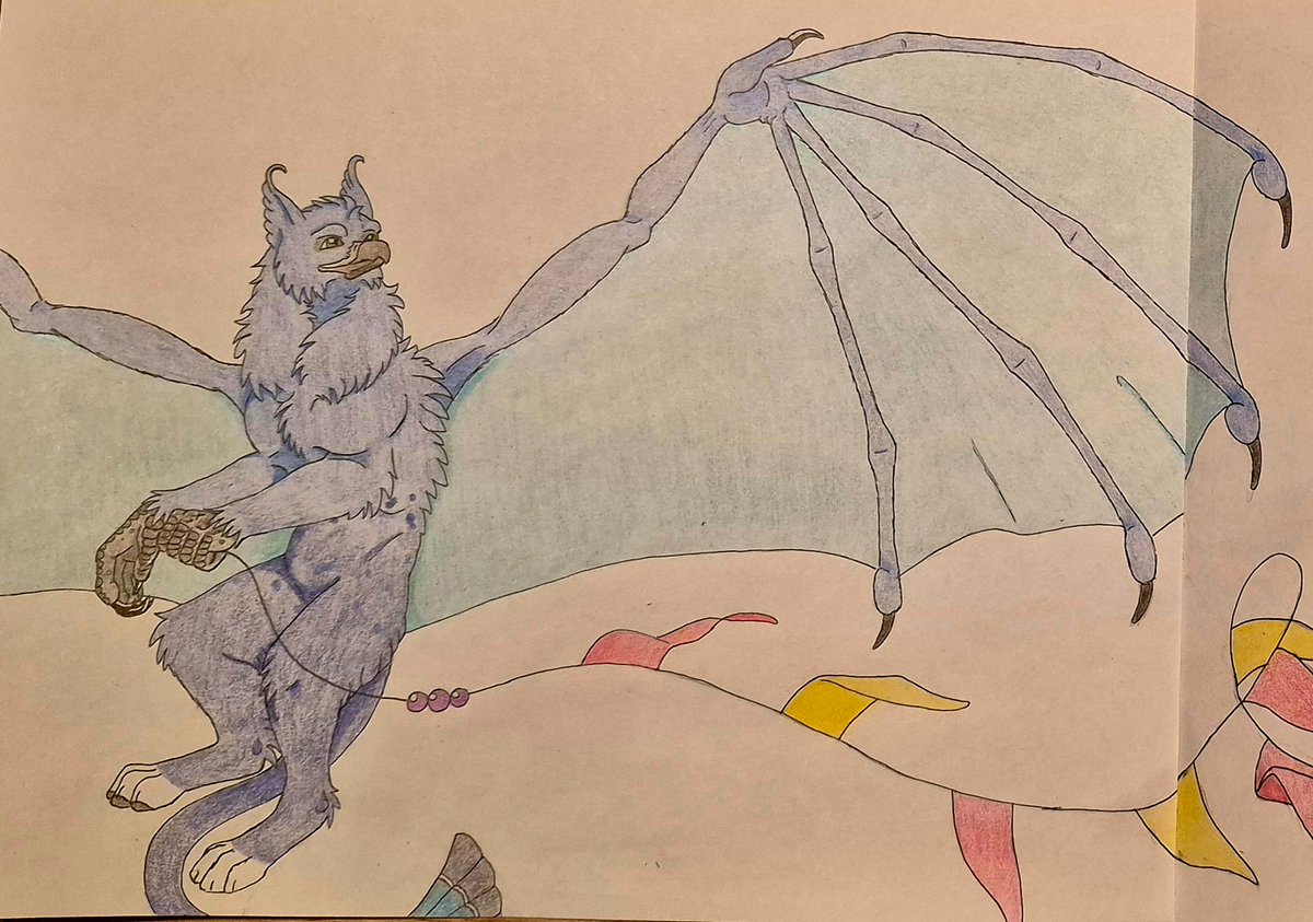 AuthorAlesa's tweet image. A past student of mine is a fan of my books. I made this artwork of her in her "griffin form" (based on a fun little quiz I made) hanging out with one of her favorite characters: Ben! They're doing flight training together!

#fantasyart #bookcharacter #authorlife #characterart