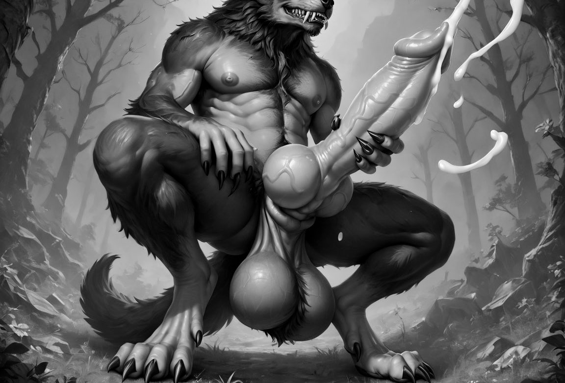 Reader should’ve booked the cabin for another day. Full moon is up and this transformed Lycan is in desperate need to mount and rough fuck any hole.~