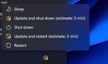 Install your updates sooner. The normal shut down and restart options only disappear if you've taken too long to install a pending update.