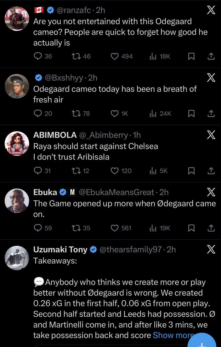 sixbydefault's tweet image. opened x and these are the first tweets on my timeline. odegaard’s hype? i can’t believe my eyes man 

everyone of you that disrespected him will hear from me, just let him regain his full form first