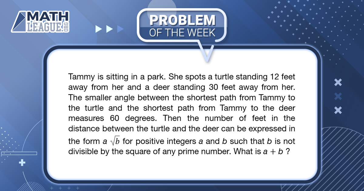 mathleague's tweet photo. Here is our #middleschool #mathproblemoftheweek for January 31. Please give the problem a try: submit your answer at https://t.co/2OVweKKh56, and you could win a #prize!

Check back in a few days to see a video explanation of this problem. #mathcompetition #math #mathleague https://t.co/b177Xx7Lj7