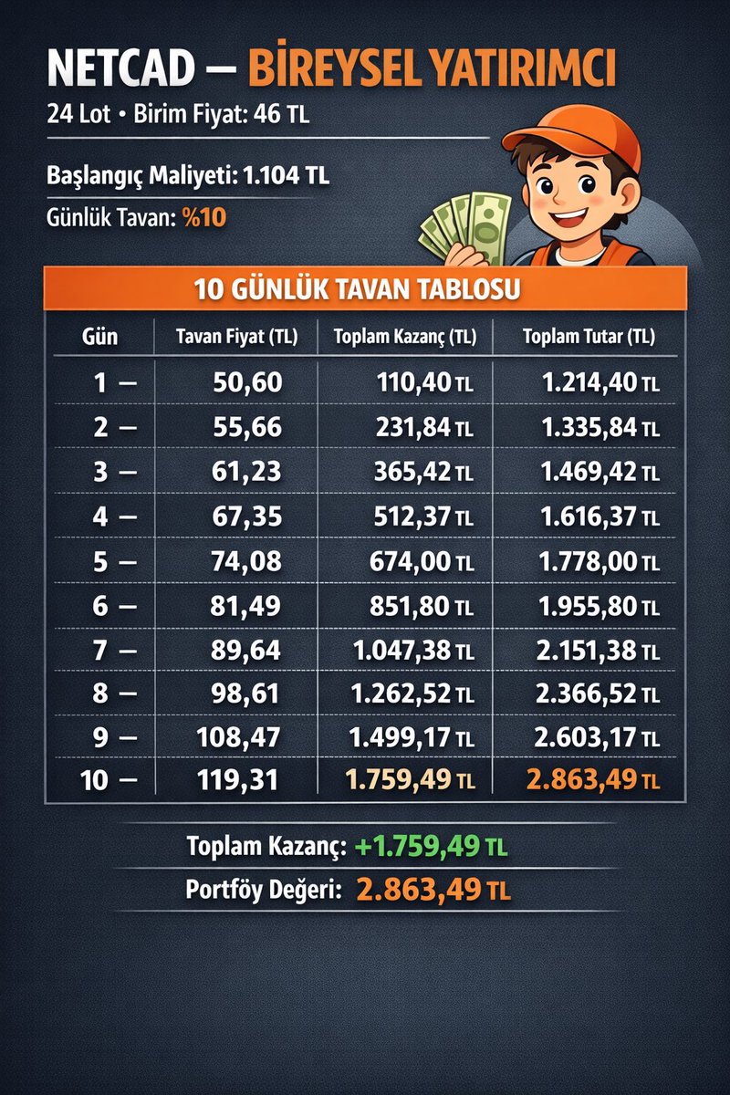 Netcad Yazılım #NETCD 

📊Tavan Tablosu 

YTD