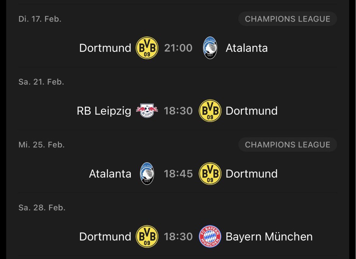 U guys don’t know how much I actually don’t give a fuck about the UCL man.

Play with the u23 cause we got a fucking league title to win.

Smack Leipzig away from home and then take Bayerns soul at the SIGNAL IDUNA PARK.

We will be there.