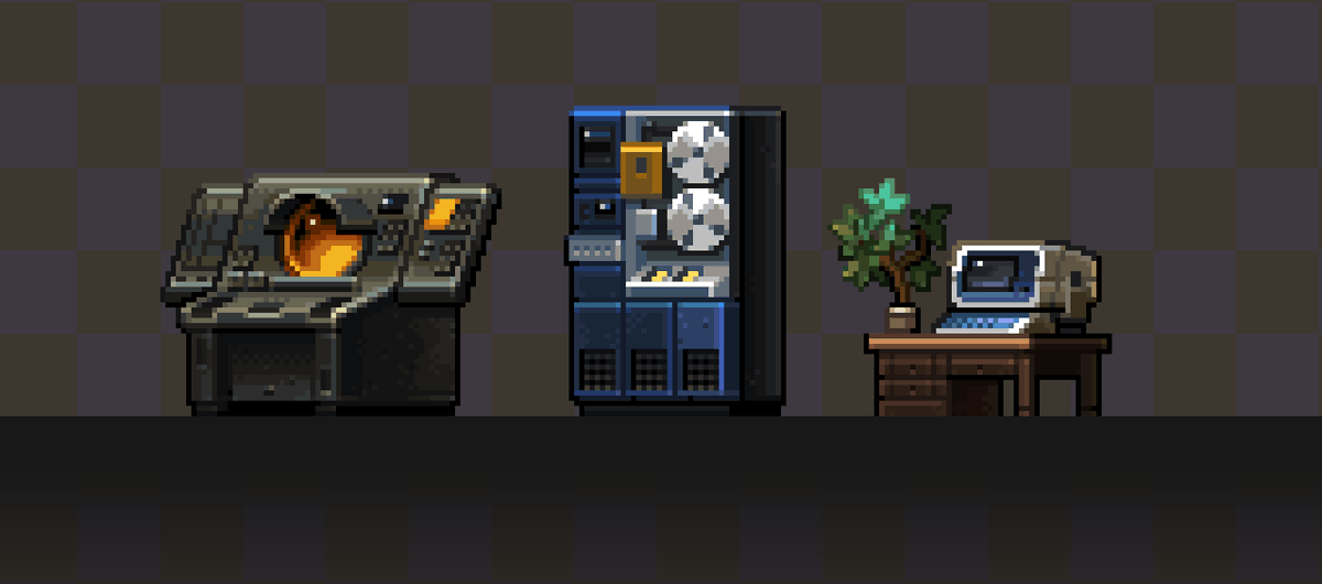 DeoPixel's tweet image. old machines - april 2025
#pixelart #ドット絵